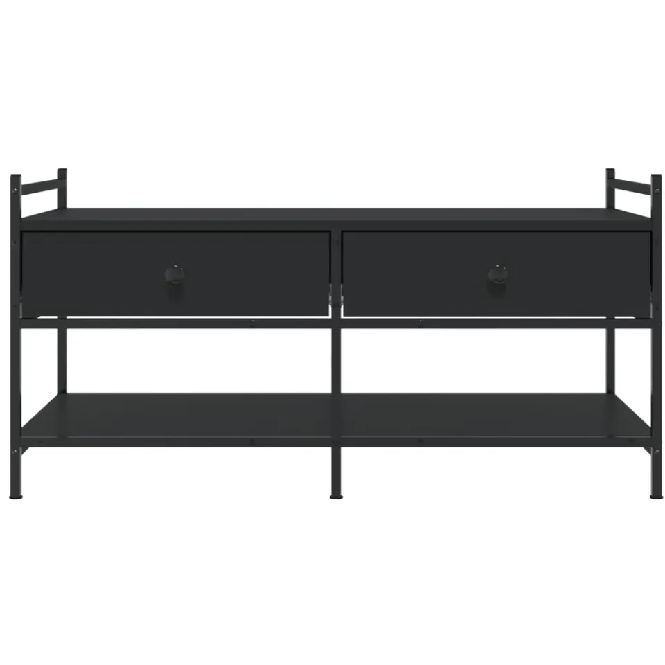 vidaXL Salontafel 99x50x50 cm bewerkt hout zwart, foto 3