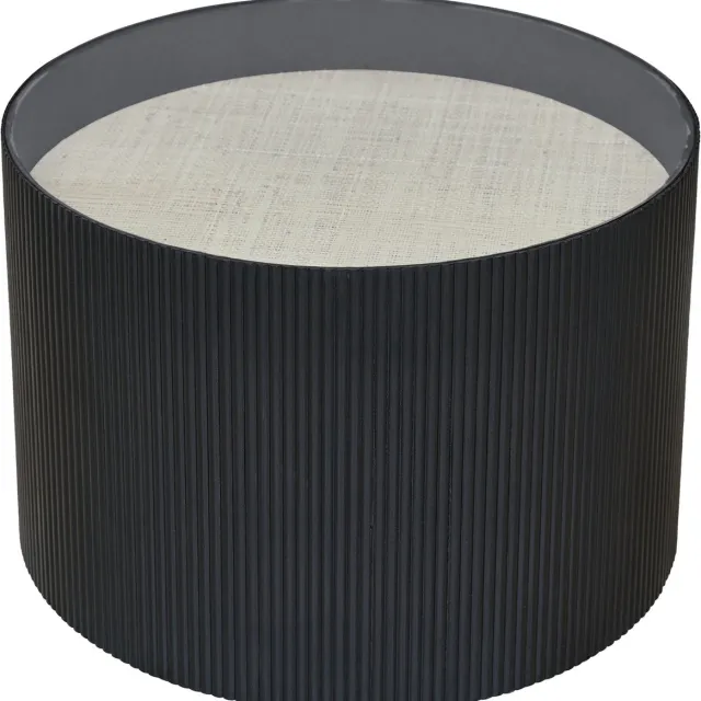 SVITA CARLA bijzettafel, salontafel, 59 x 39 cm (diameter x hoogte), paulowniahout, zwart/naturel