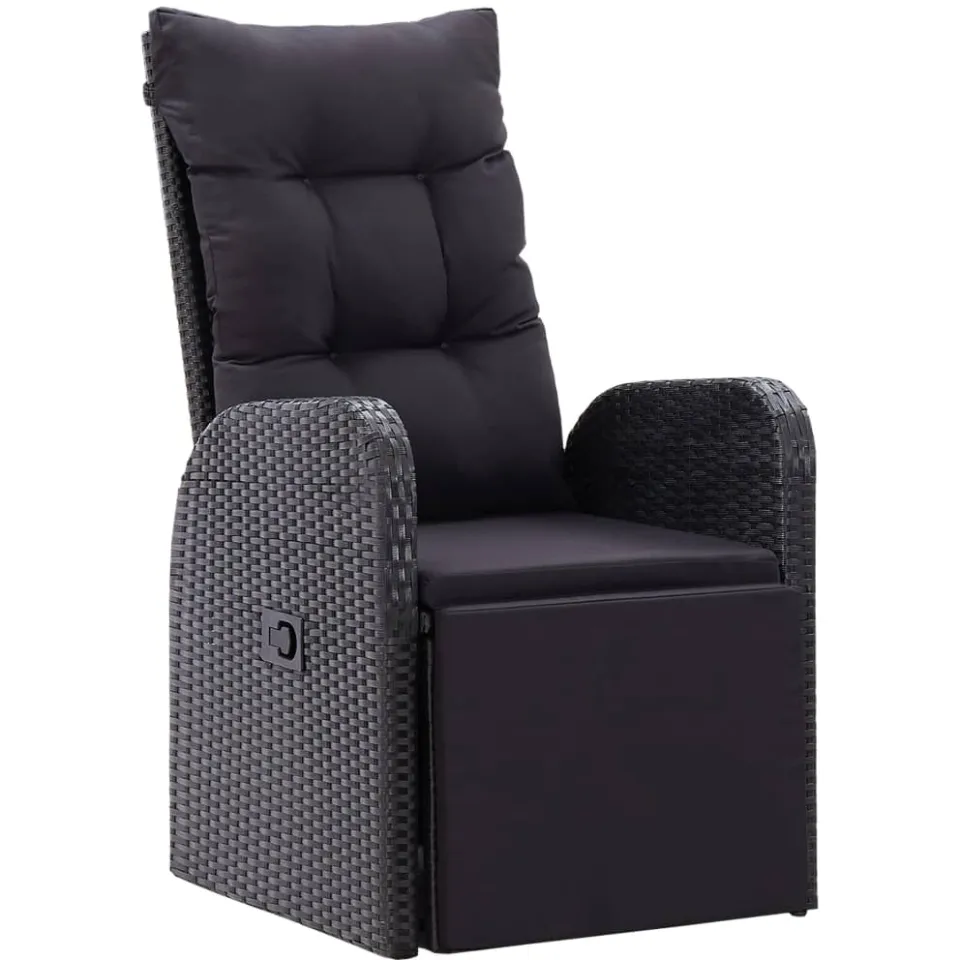 vidaXL 9-delige Tuinset poly rattan zwart