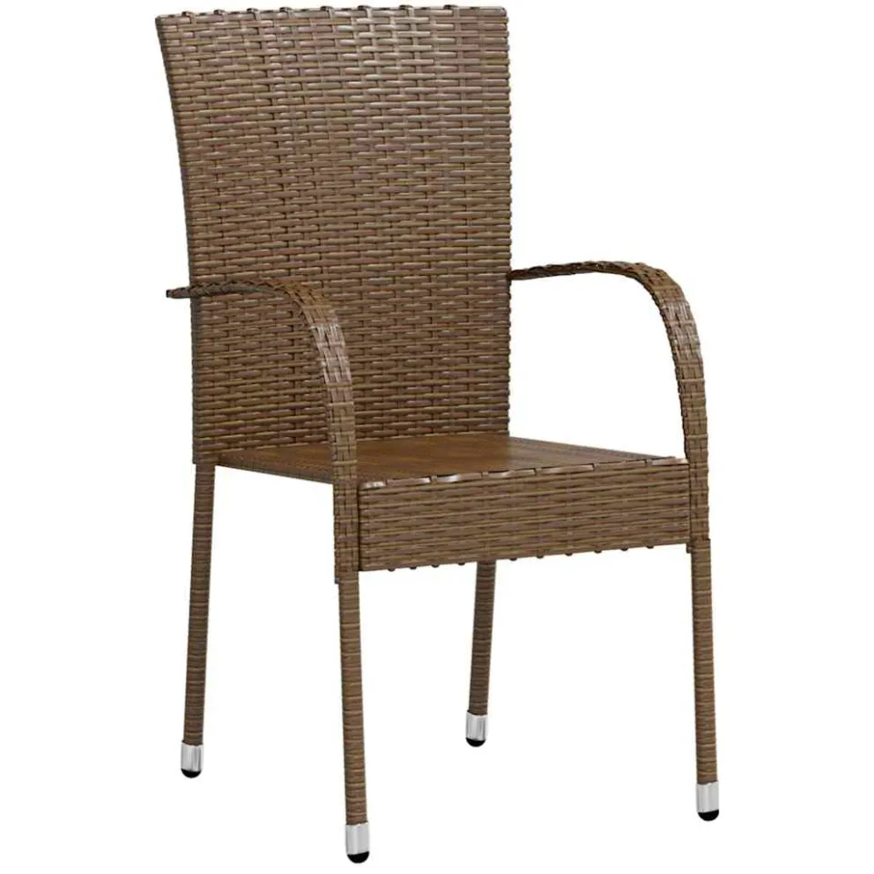 vidaXL 3-delige Tuinset poly rattan bruin