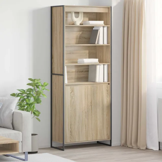 vidaXL Hoge Kasten Sonoma 79 x 36 x 200 cm Bewerkt hout bruin, foto 2