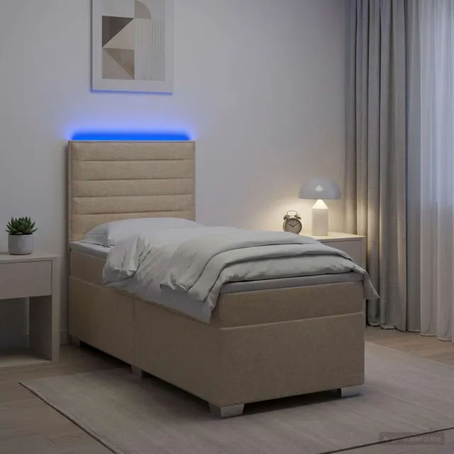 vidaXL Boxspringbed met matras Crèmekleurig 80 x 200 cm Stof