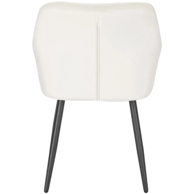 Klarven Eetkamerstoel rugleuning Fluweel Creme wit - Eetkamerstoelen - Eetkamerstoel Met Armleuning - Dining Chair - Armleuningen, Stevig metalen frame, comfortabele zitting - B44xd42,5cm turkoois groen