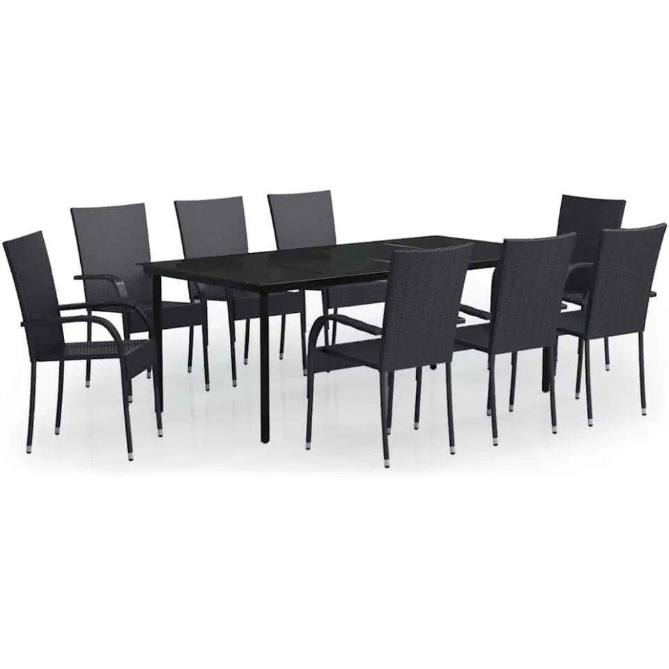 vidaXL 9-delige Tuinset zwart, foto 3
