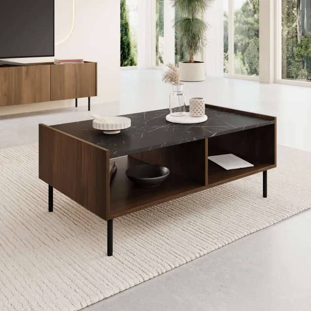 MEUBELLA Tahiti - Salontafel - Donker eiken Bruin