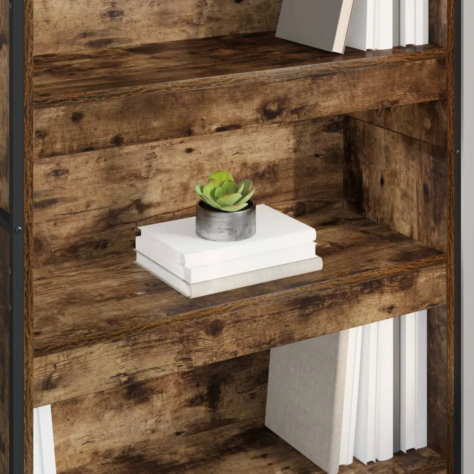 vidaXL Boekenkast 80 x 30 x 189,5 cm Bewerkt hout Rook Eik bruin, foto 3