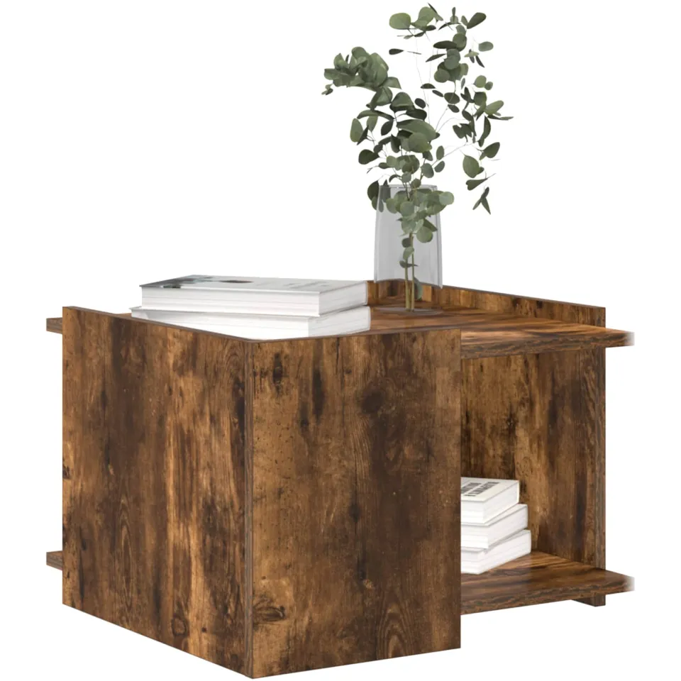 vidaXL Salontafel Gerookt eiken 50,5 x 50 x 33 cm Bewerkt hout Bruin