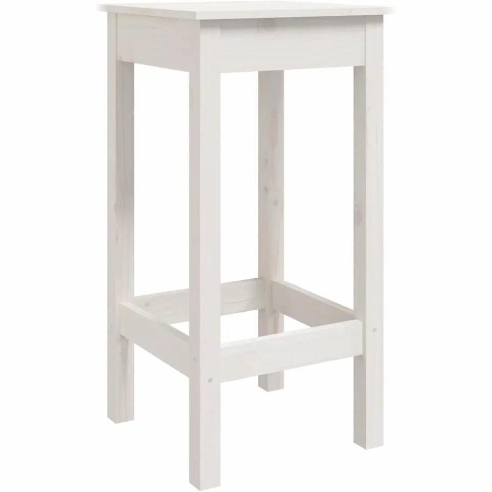 vidaXL Barstoelen 2 st 40x40x78 cm massief grenenhout wit