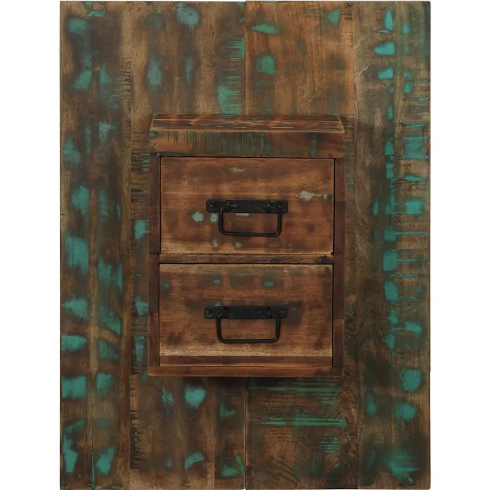 vidaXL Nachtkastje 60x32x80 cm massief gerecycled hout meerkleurig, foto 3