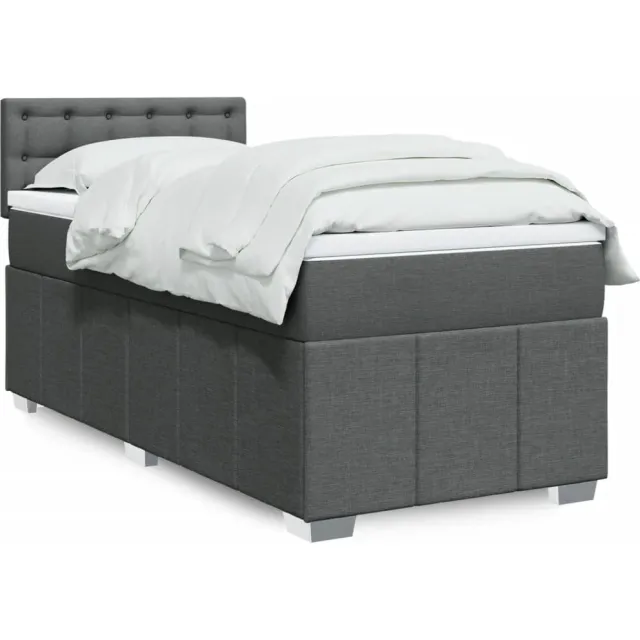 vidaXL Boxspring met matras stof donkergrijs 90x190 cm grijs