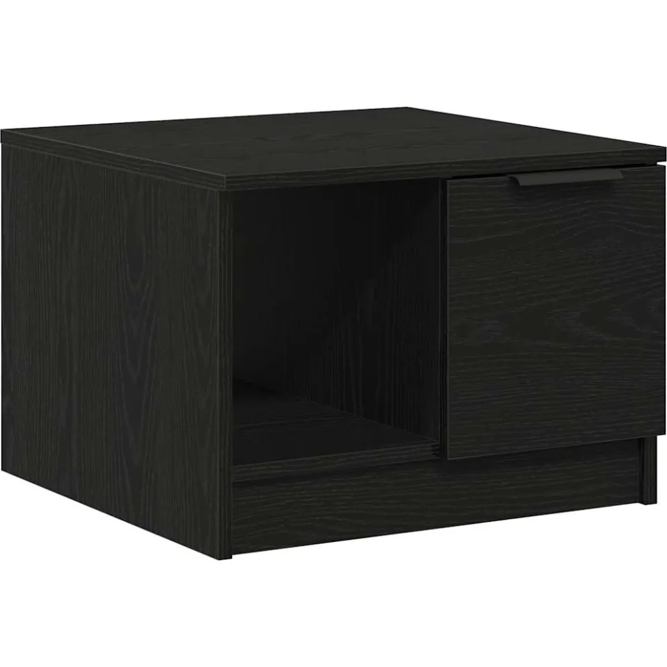 vidaXL Salontafel Zwart Eiken 50 x 50 x 36 cm Bewerkt hout