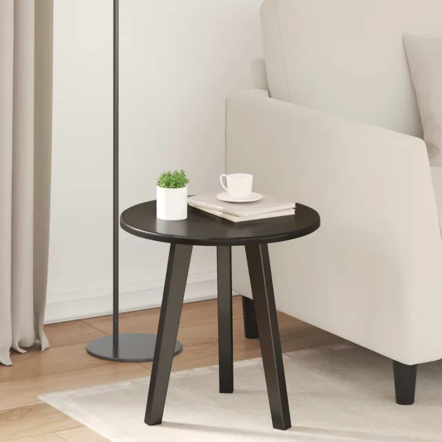 vidaXL Tafelblad Ø 30 x 1,5 cm Rond Bewerkt hout Betongrijs
