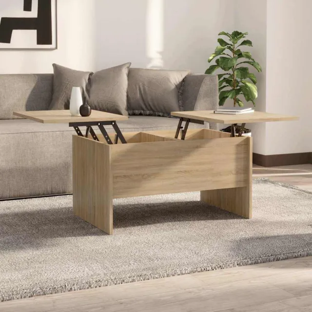 vidaXL Salontafel 80x50x42,5 cm bewerkt hout sonoma eikenkleurig, foto 2