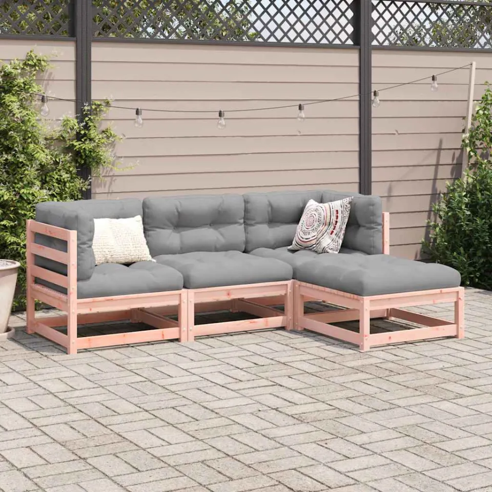 vidaXL 4-delige Loungeset massief douglas vurenhout bruin, foto 2