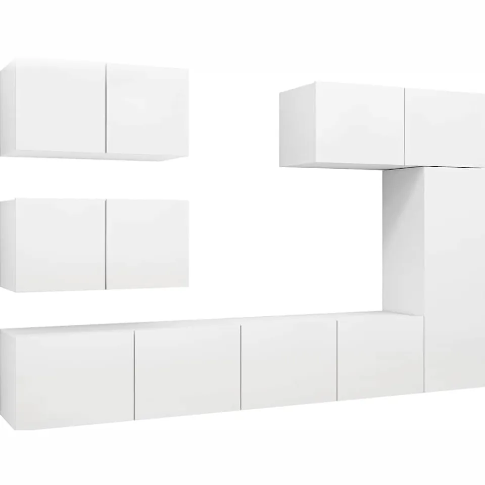 vidaXL 6-delige Tv-meubelset bewerkt hout wit, foto 3