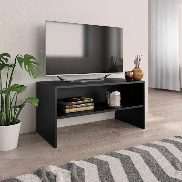 vidaXL Tv-meubel 80x40x40 cm bewerkt hout zwart, foto 2