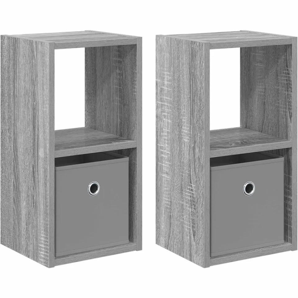 vidaXL Nachtkastje 2 st Grijs Sonoma 25,5 x 22 x 49,5 cm Bewerkt hout, foto 3