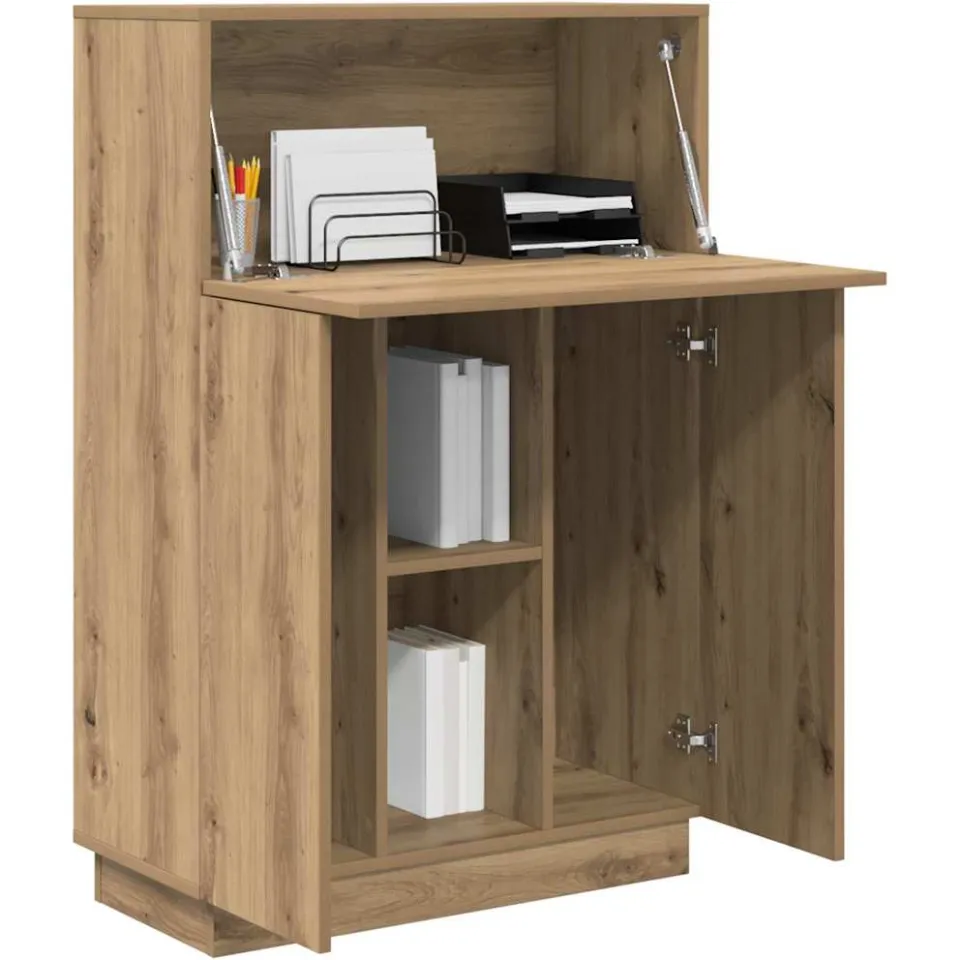 vidaXL Bureau Artisan Eiken 71,5 x 31,5 x 106,5 cm Bewerkt hout Bruin