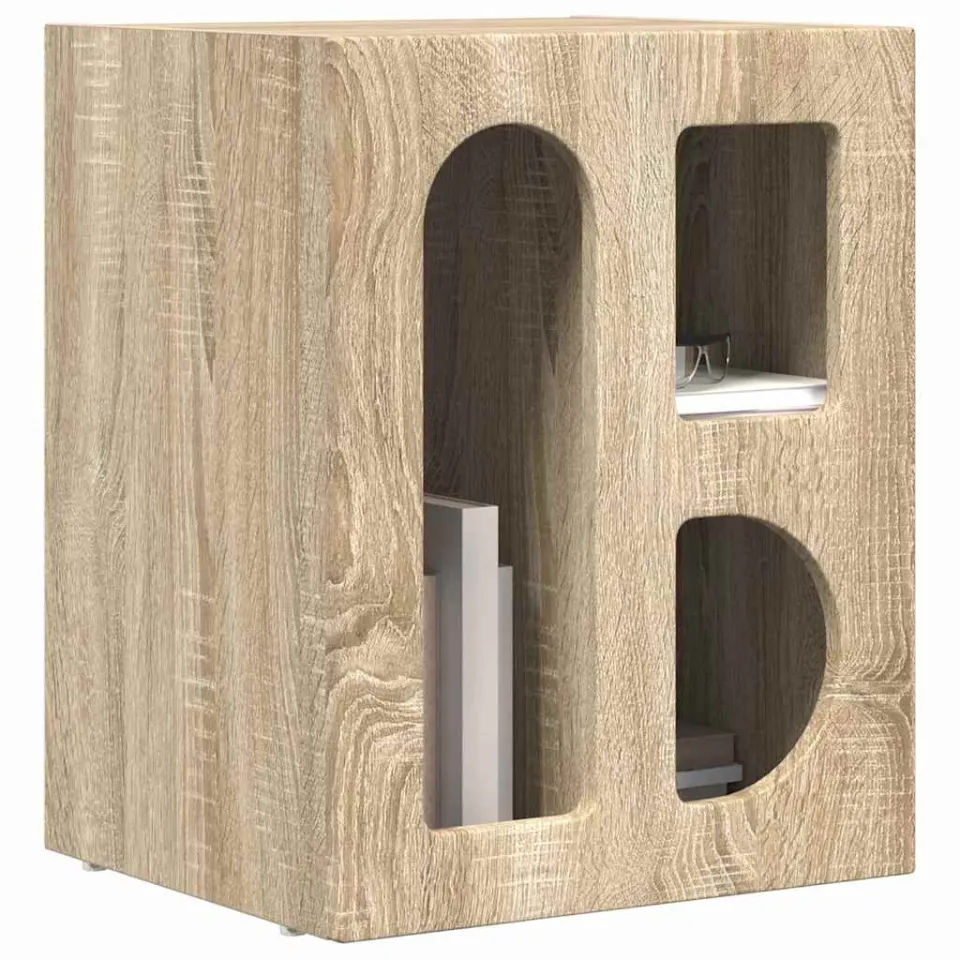 vidaXL Nachtkastje ELST Sonoma Eiken 40 x 35 x 50 cm Bewerkt hout Bruin