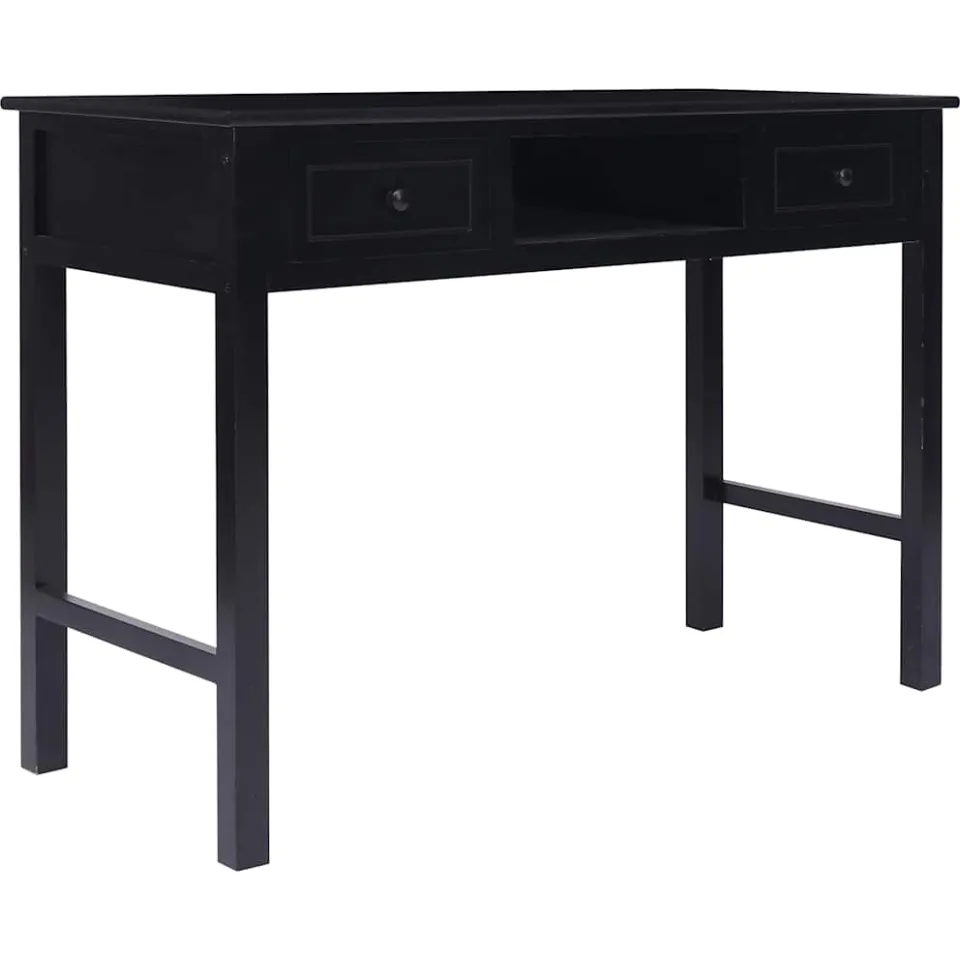 vidaXL Schrijftafel 110x45x76 cm hout zwart, foto 2