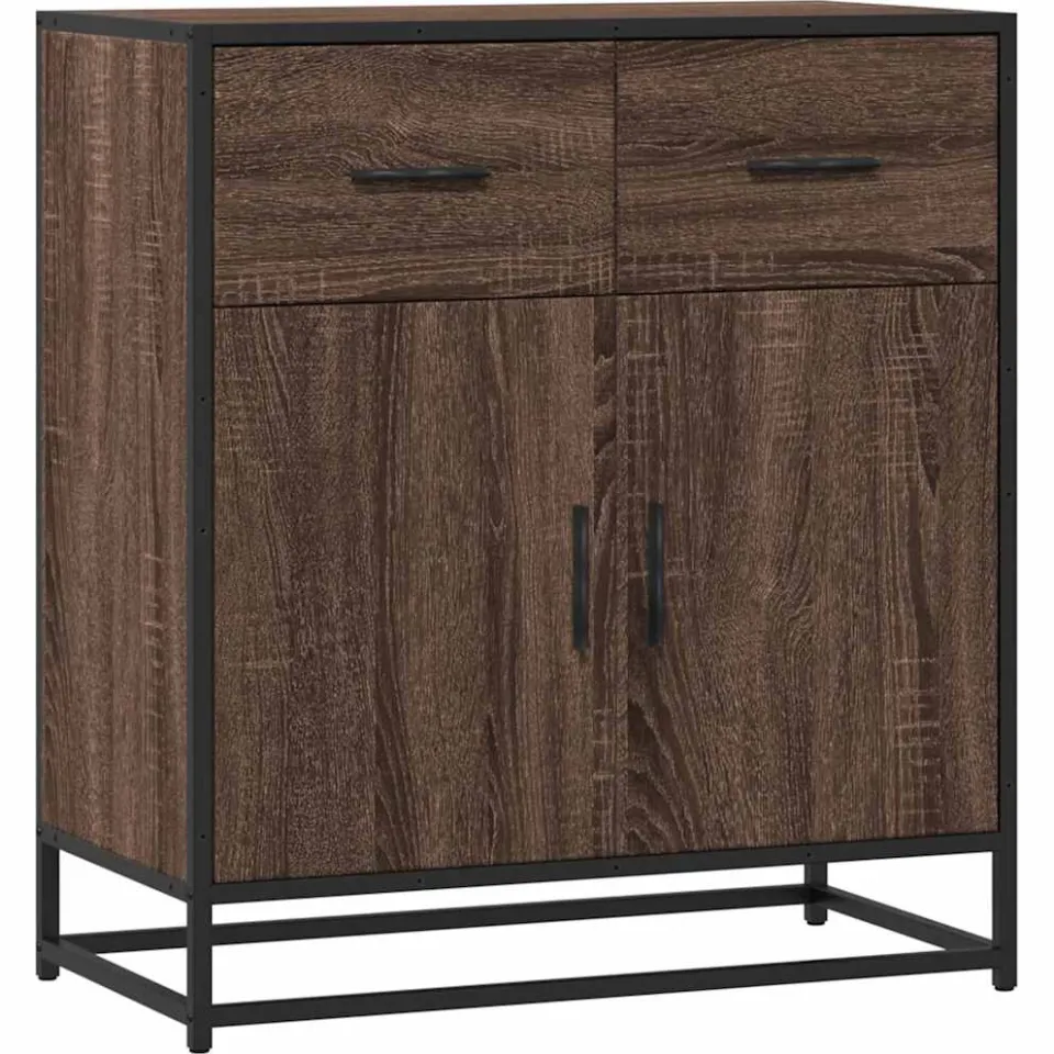 vidaXL Dressoir 68x35x76 cm bewerkt hout bruin eikenkleur, foto 3