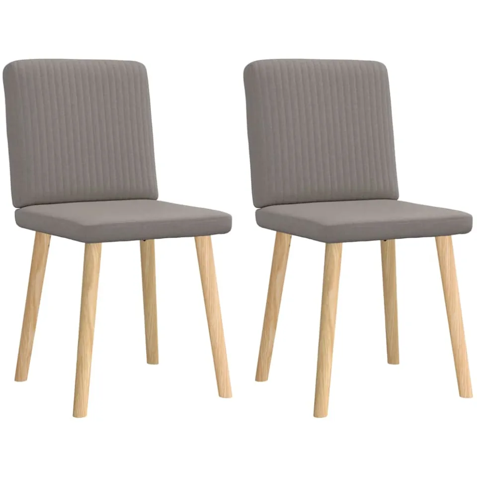 vidaXL Eetkamerstoelen draaibaar 2 st stof taupe, foto 3