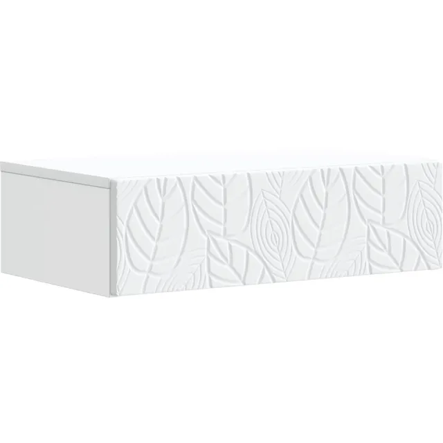 vidaXL Wandgemonteerde - Zijtafel - 59 - x - 34,5 - x - 17 - cm - Bewerkt - hout - Wit