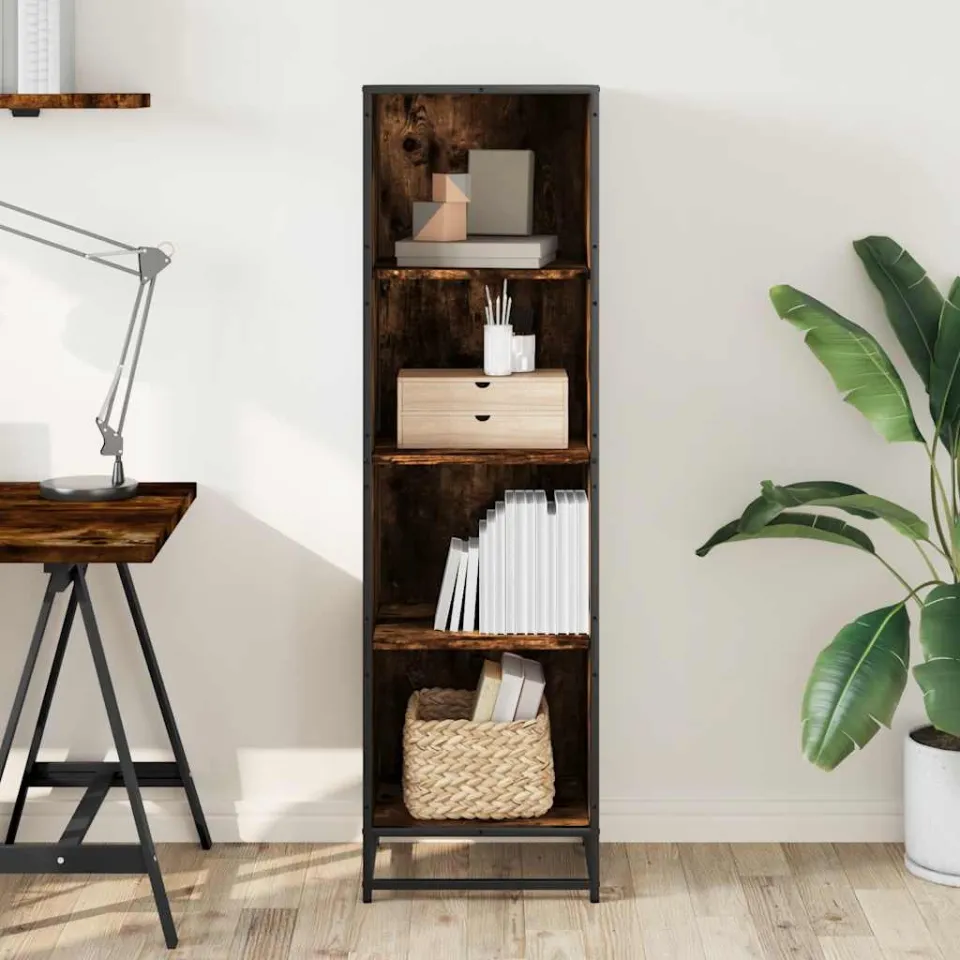 vidaXL Boekenkast 40x35x139 cm bewerkt hout gerookt eikenkleurig, foto 3