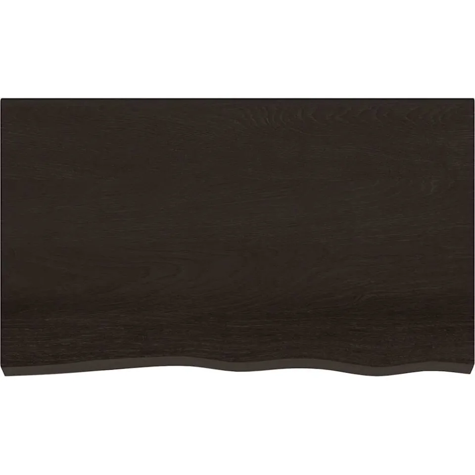 vidaXL Tafelblad 100x60x(2-6)cm behandeld eikenhout donkerbruin