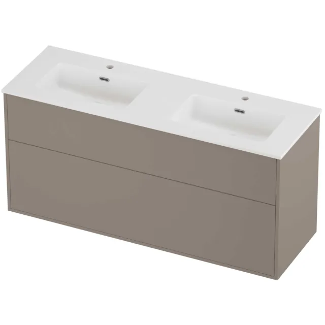 Proline Tribute Badmeubelset Porselein Elegant 2 Laden 140x46x67 cm Mat White Clay Beige