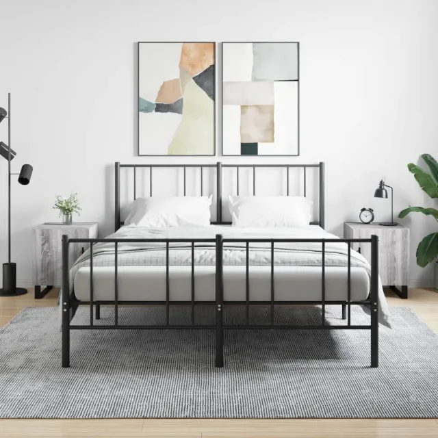 vidaXL Nachtkastjes 2 st 40x40x50 cm bewerkt hout grijs sonoma eiken, foto 2