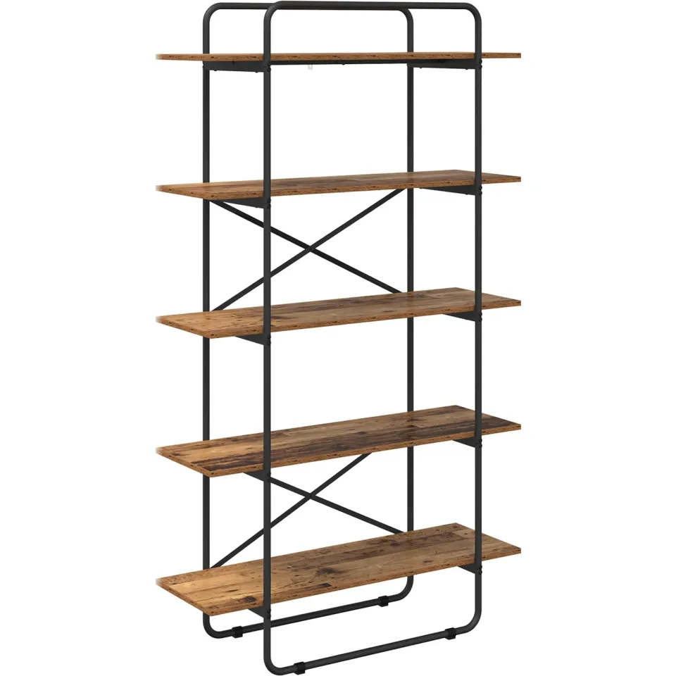 vidaXL Boekenrek 5-laags 100 x 35 x 175,5 cm PB Eikenhout, foto 3