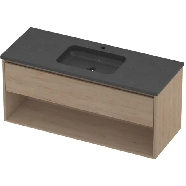 Proline Rollo Badmeubelset Hardsteen Elegant 1 Gat 120x46x54 cm Blue Stone Ideal Oak Eiken