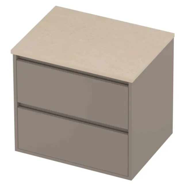 Proline Deck Badmeubelset Hardsteen Greeploos Symmetrisch Kader 60x46x54 cm Sand Stone Clay Beige