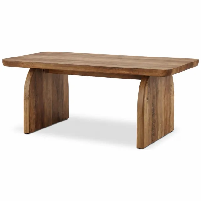 JOYNEXTBUY Salontafel – Rechthoekige Houten Koffietafel – Landelijke Boerderijstijl – Stevig Onderstel – 120 x 60 x 53 cm – Bruin Walnoot