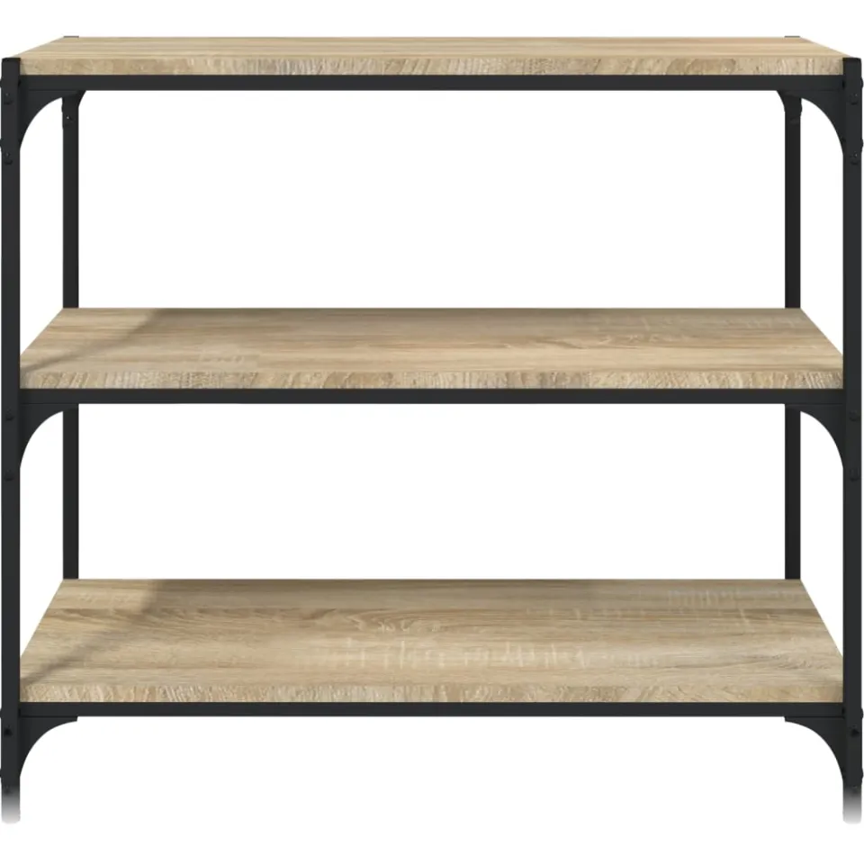 vidaXL Boekenkast 80x33x70,5 cm hout en staal sonoma eikenkleur, foto 4