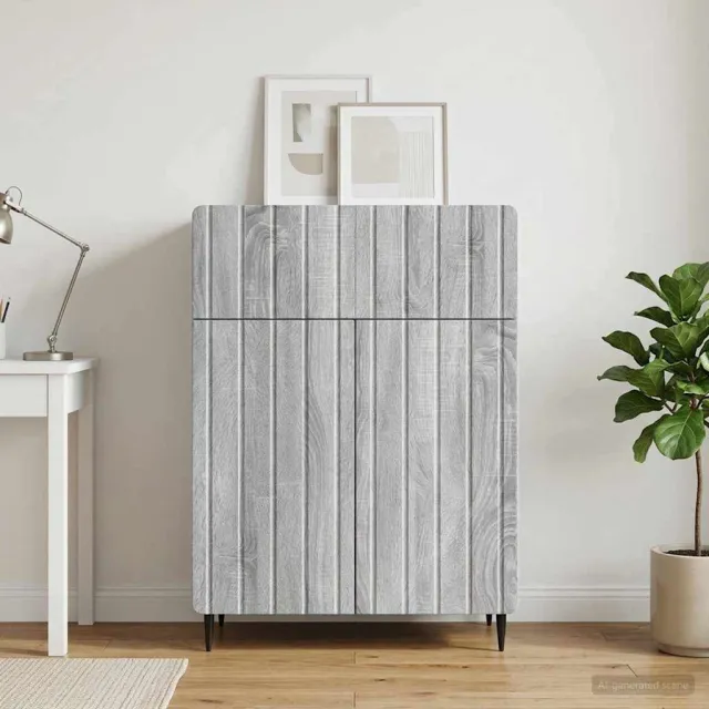 vidaXL Dressoir Grijs sonoma 66 x 34,5 x 92 cm Bewerkt hout