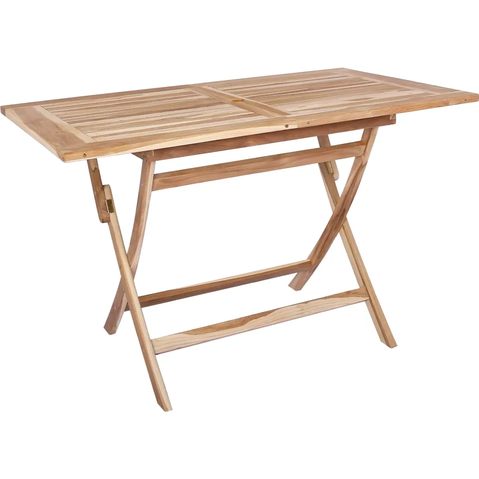 vidaXL Vouw Tuin Tafel Naturel 120 x 70 x 75,5 cm Massief Teakhout, foto 3
