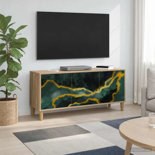 vidaXL Tv-meubel WIJHE 102 x 33 x 50 cm Sonoma Bewerkt hout bruin, foto 2