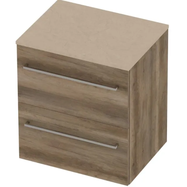 Basic-Line Deck 46 Badmeubelset Voor Grepen 60x46x66 cm Scotch Oak Sand Stone Beige