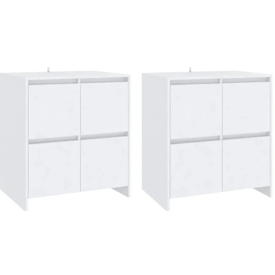 vidaXL Dressoirs 2 st 70x41x75 cm bewerkt hout wit