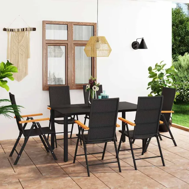 vidaXL 7-delige Tuinset zwart en bruin, foto 2