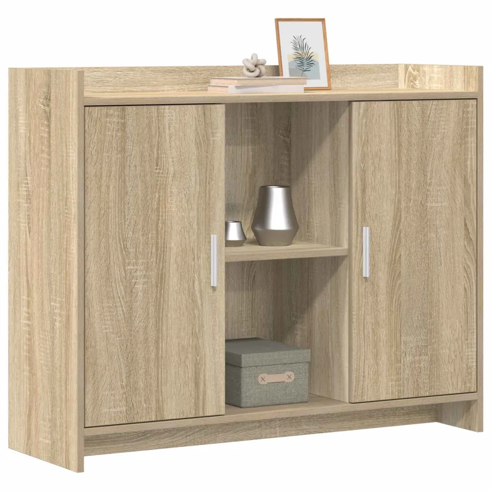 vidaXL Dressoir Sonoma Oak 98,5 x 33 x 80 cm Bewerkt hout Bruin