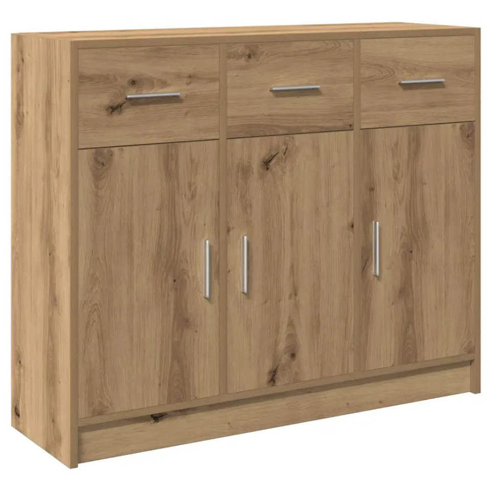 vidaXL Dressoir 91x28x75 cm bewerkt hout artisanaal eikenkleur, foto 3