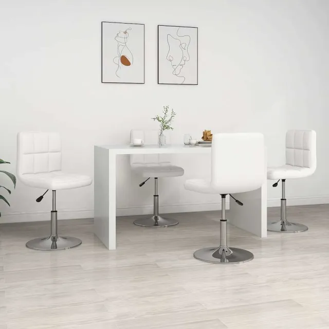 vidaXL Eetkamerstoelen 4 st kunstleer wit, foto 2