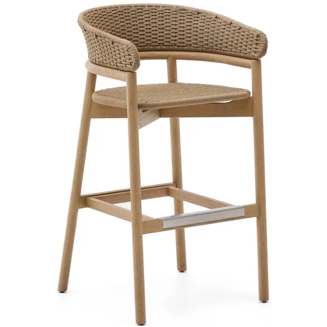 Kave Home Arinella outdoor barkruk acaciahout beige