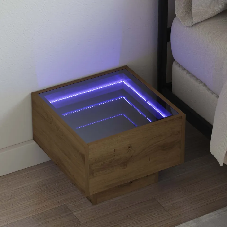 vidaXL Salontafel Artisan Eiken 40 x 40 x 30 cm Bewerkt hout, foto 4
