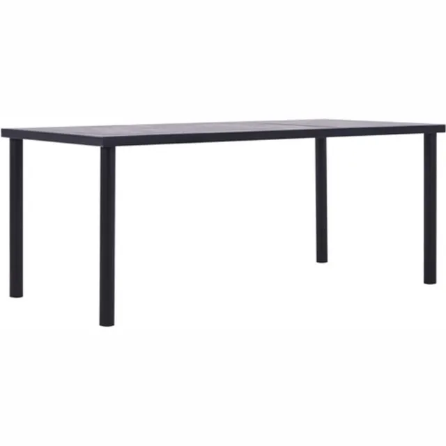 vidaXL Eettafel - 200x100x75 - cm - MDF - zwart - en - betongrijs