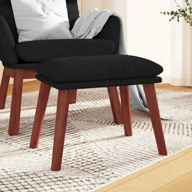 vidaXL Voetenbank 45x29,5x35 cm stof zwart, foto 2