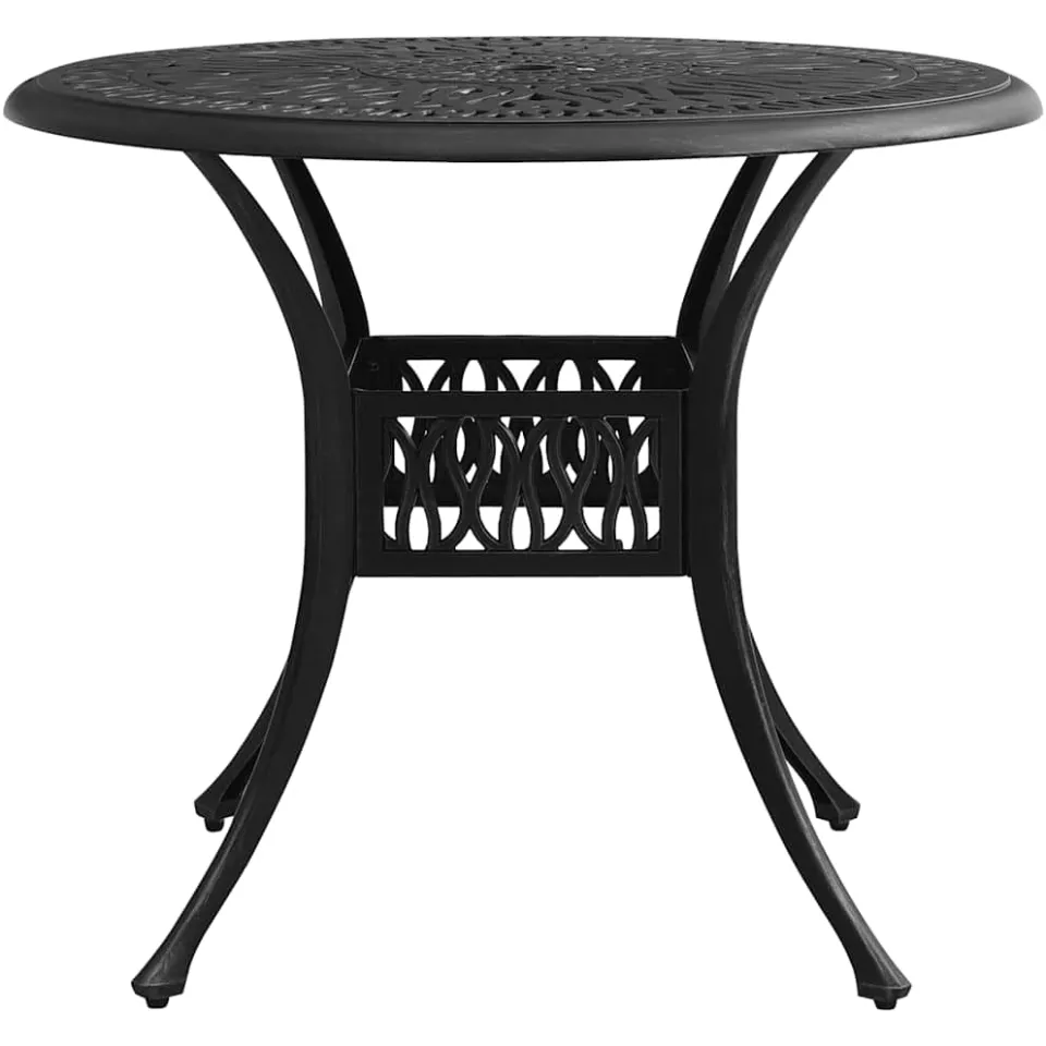 vidaXL Tuintafel 90x90x74 cm gietaluminium zwart, foto 2